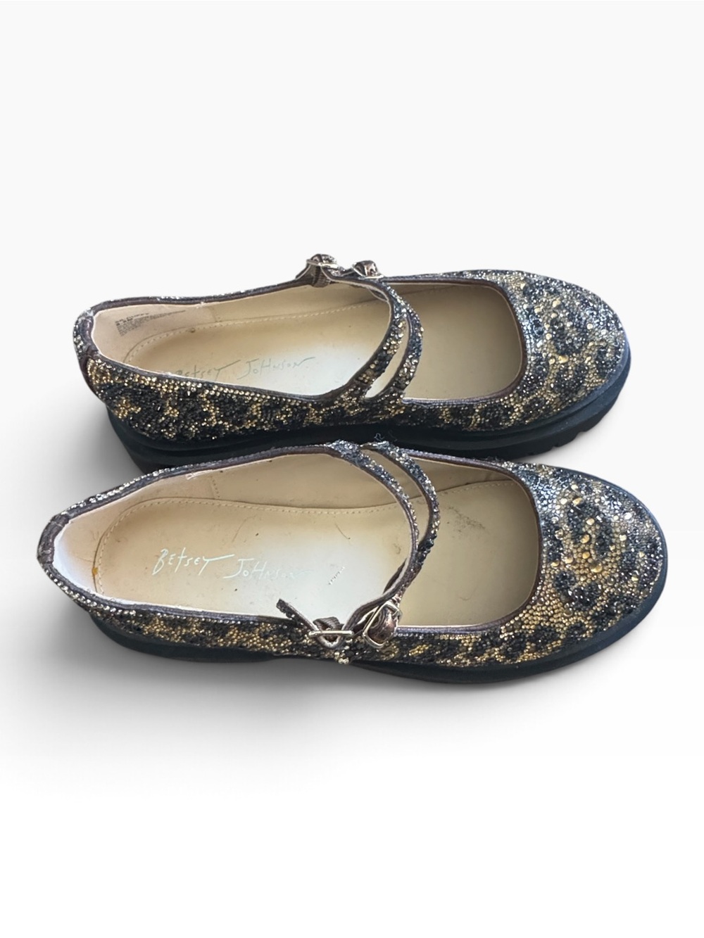 Betsey Johnson Duffy leopard-print rhinestone Mary Jane shoes - Picture 2 of 8